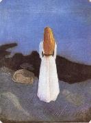 Edvard Munch The Lady in the seaside oil painting on canvas